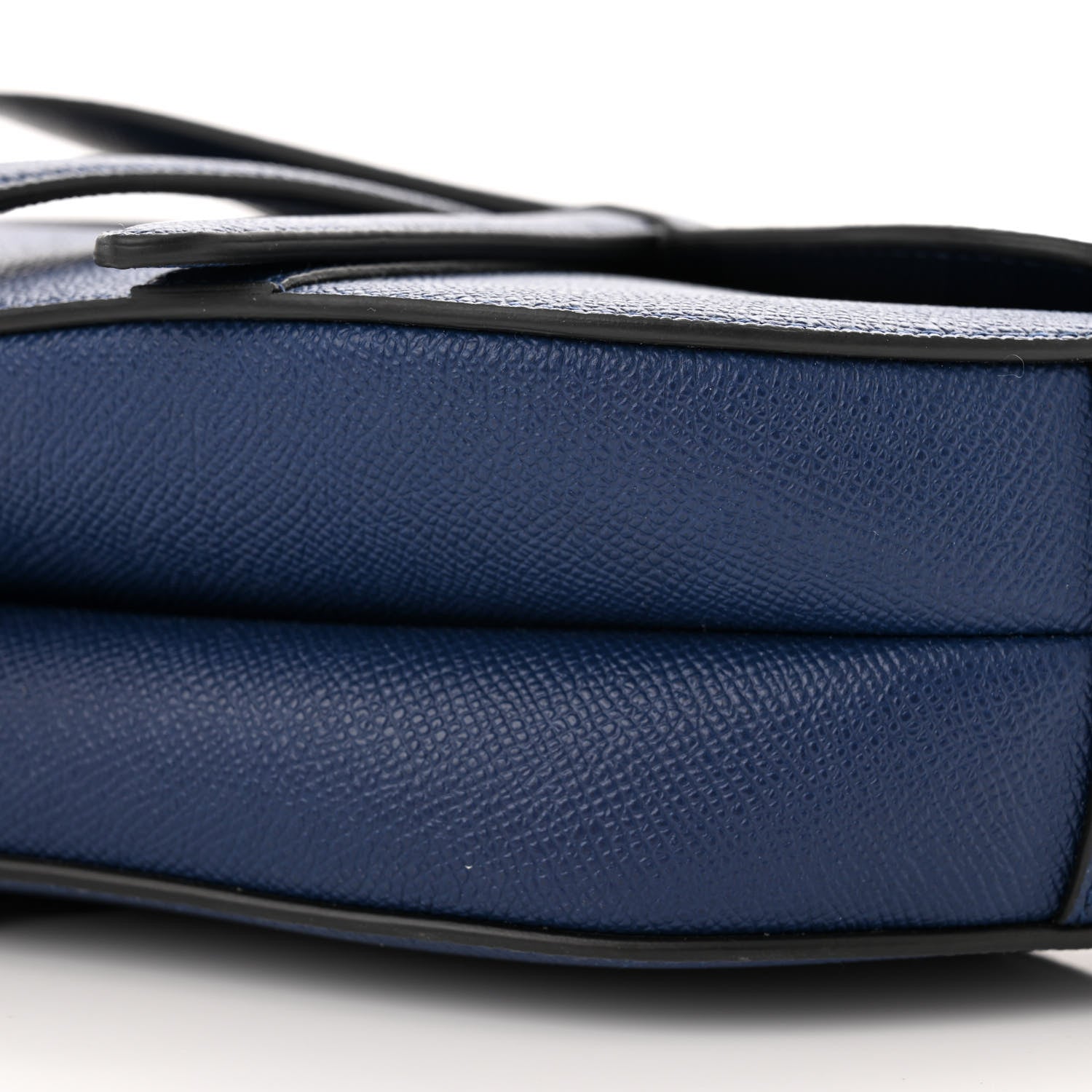 Christian Dior Grained Calfskin Saddle Bag With Strap Blue Royale 10 of 11