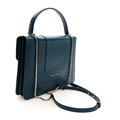 Bulgari Calfskin Large Serpenti Forever Top Handle Emerald Green 4 of 10