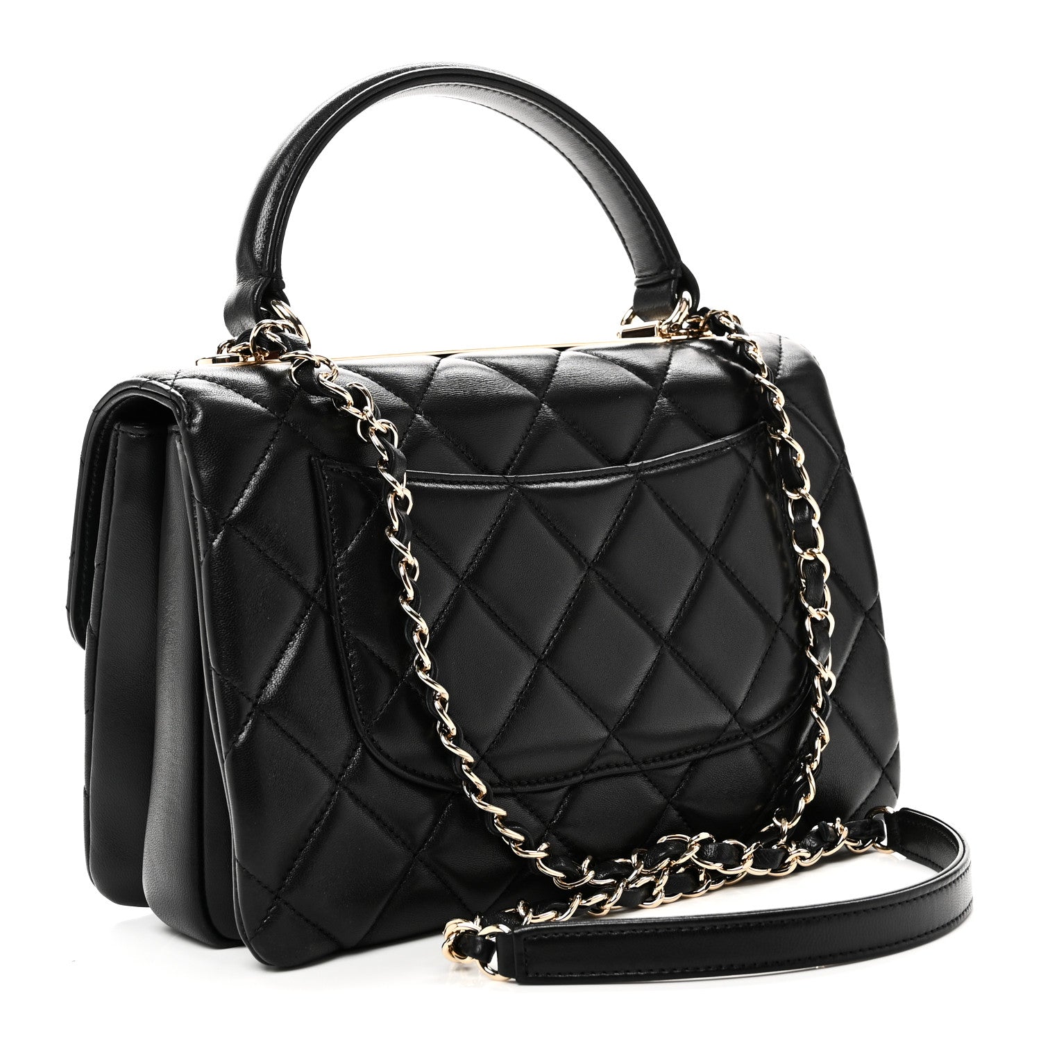 Chanel Lambskin Quilted Small Trendy CC Dual Handle Flap Bag Black 2 of 9