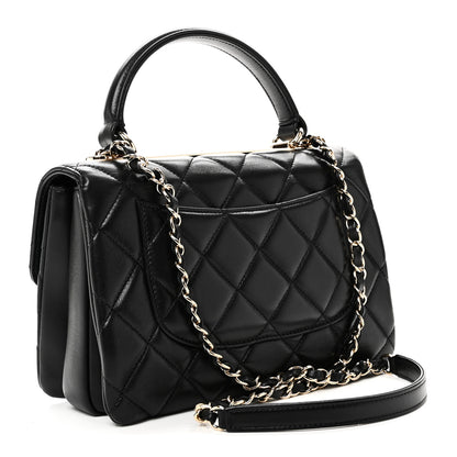 Chanel Lambskin Quilted Small Trendy CC Dual Handle Flap Bag Black 2 of 9