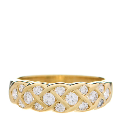Tiffany 18K Yellow Gold Diamond Woven Band Ring 53 6.5 1 of 4