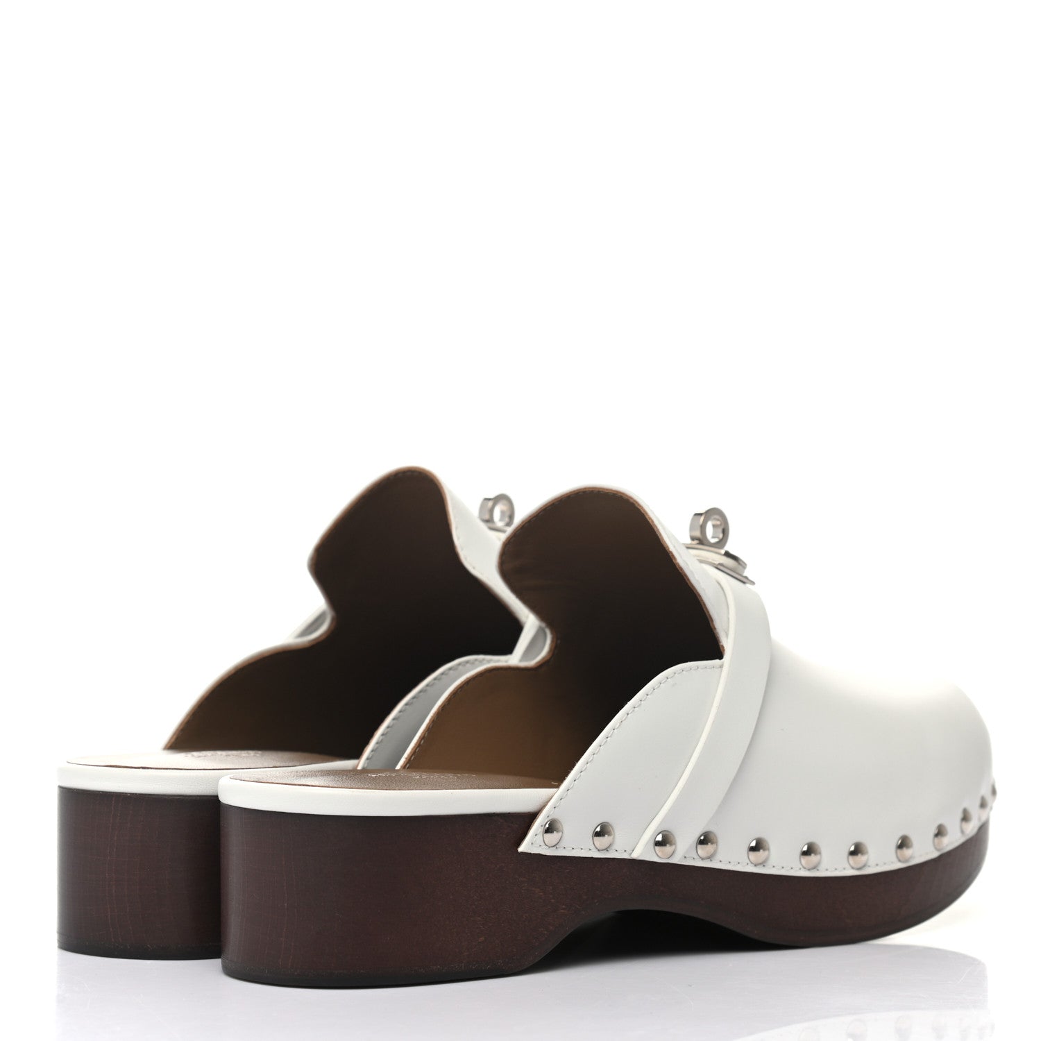 Hermes Calfskin Carlotta Mules 36 White 4 of 8