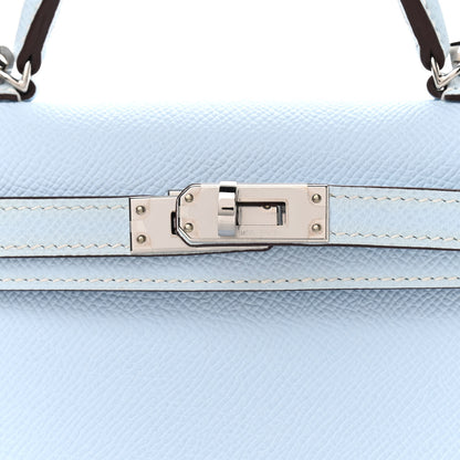 Hermes Epsom Mini Kelly Sellier 20 Bleu Brume 8 of 10