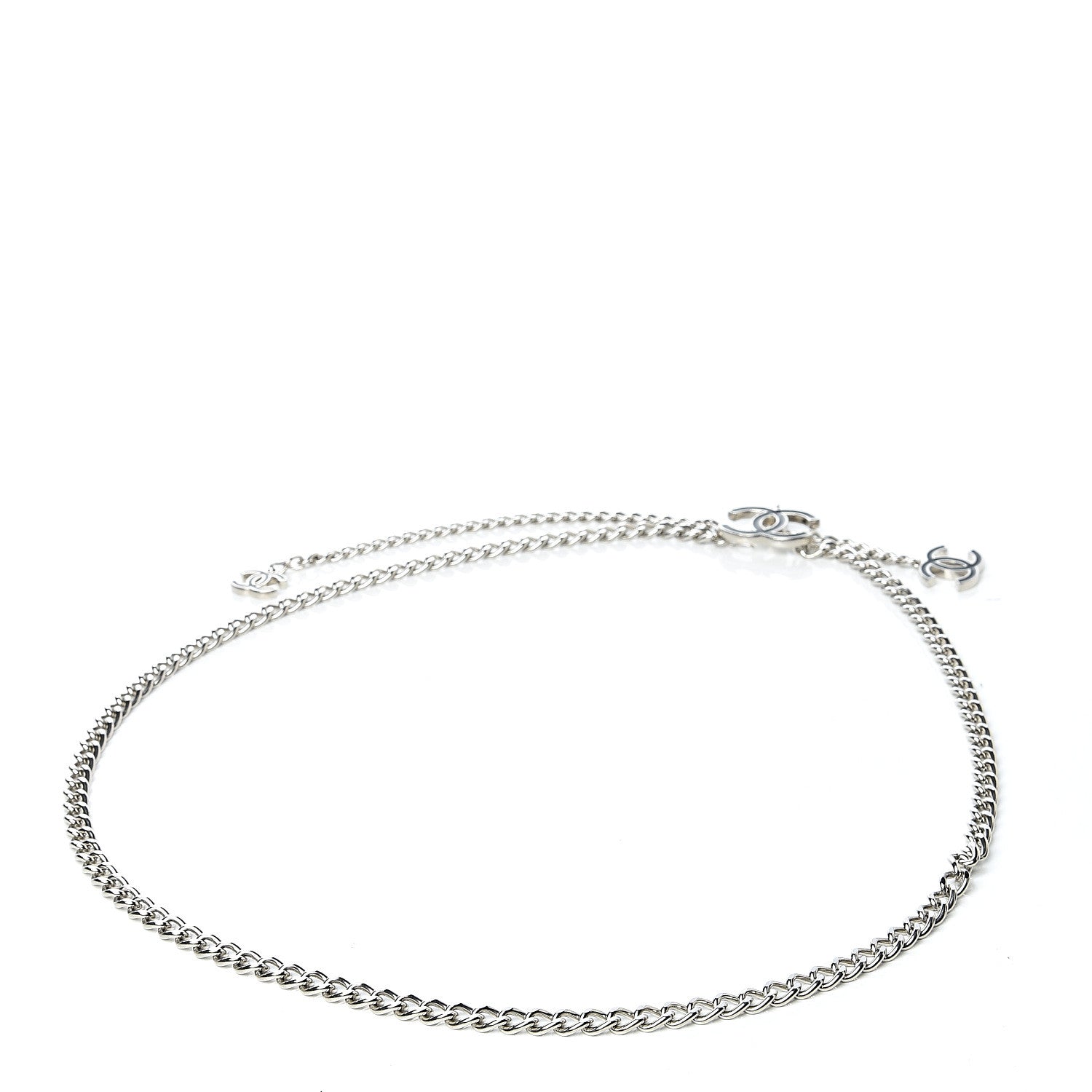 Chanel Enamel CC Chain Logo Belt Silver Black 2 of 4