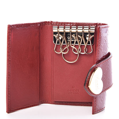 Gucci Patent Microguccissima Heart 6 Key Holder Case Red 5 of 11