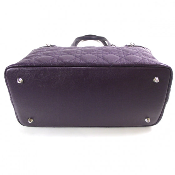 Coated Canvas Cannage Medium Panarea Tote Purple