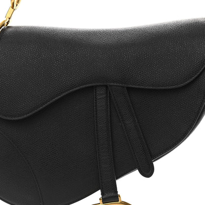 Christian Dior Grained Calfskin Saddle Bag Black 7 of 11
