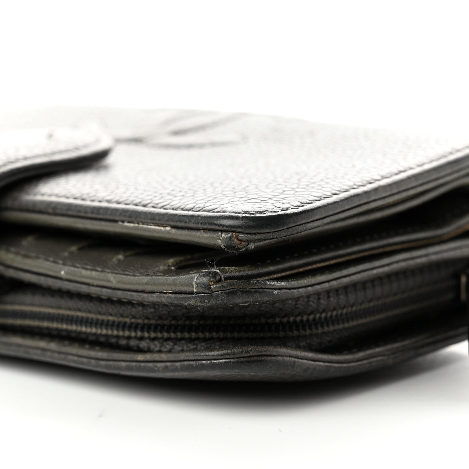 Chanel Caviar Timeless CC Zipped Pocket Wallet Grey 11 of 11