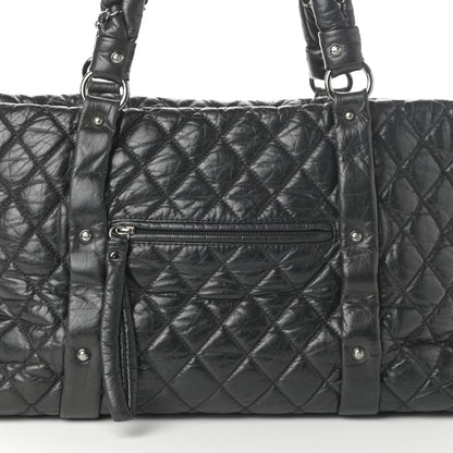 Chanel Distressed Lambskin Vintage Ligne Lady Braid XL Tote Black 8 of 10