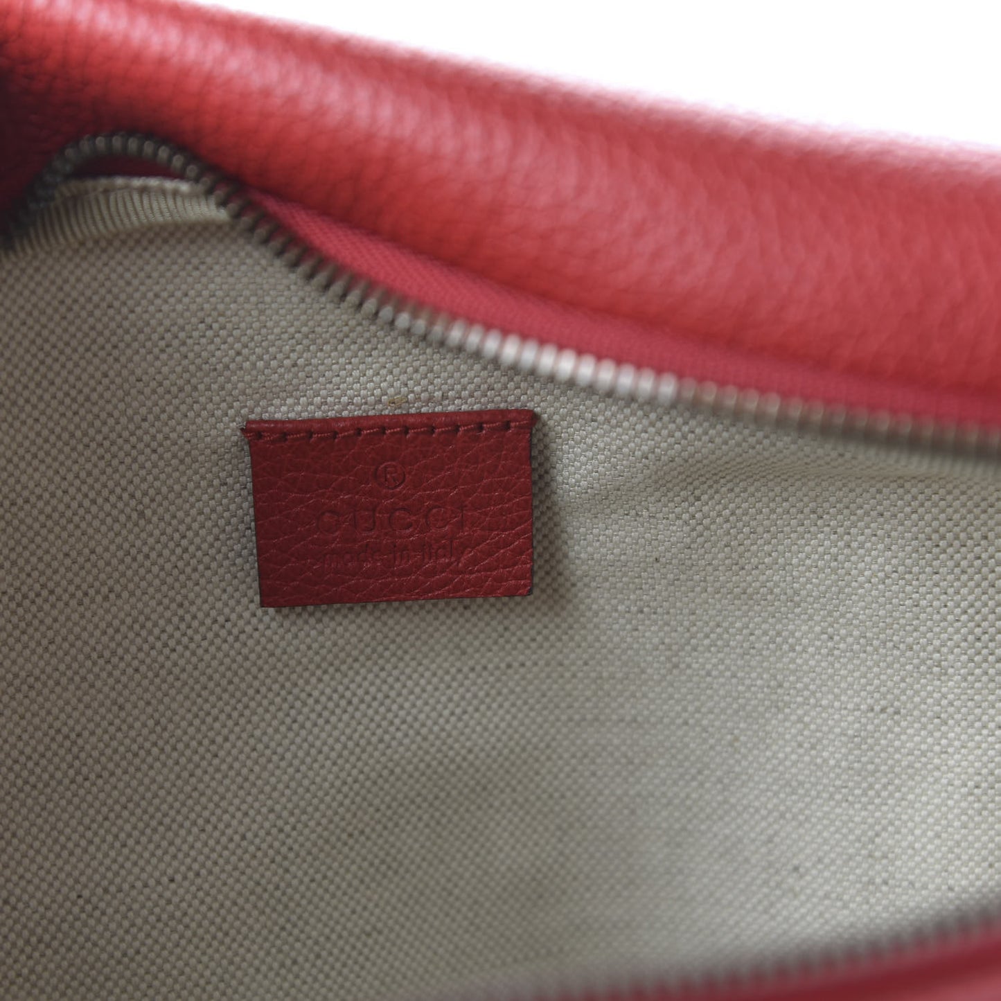 Grained Calfskin Logo Belt Bag Hibiscus Red