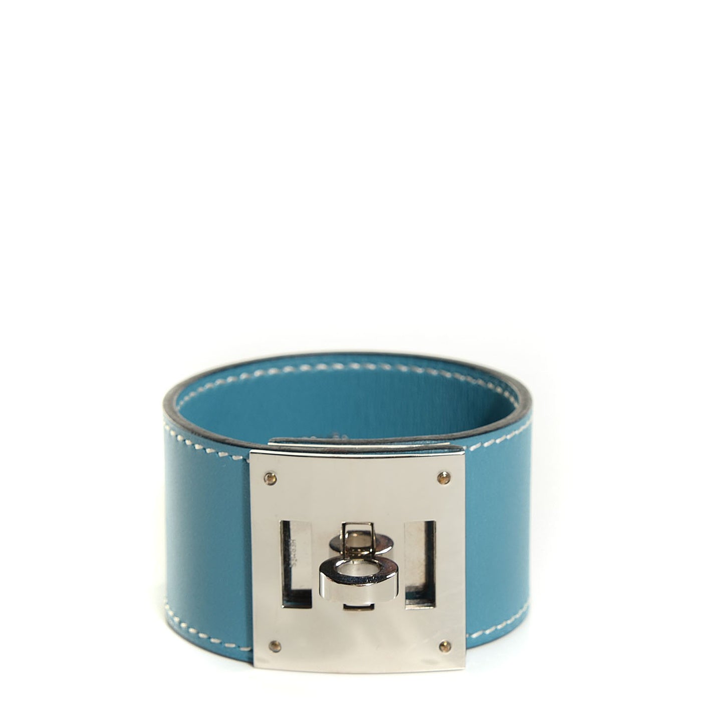 Veau Box Kelly Dog Bracelet Blue Jean