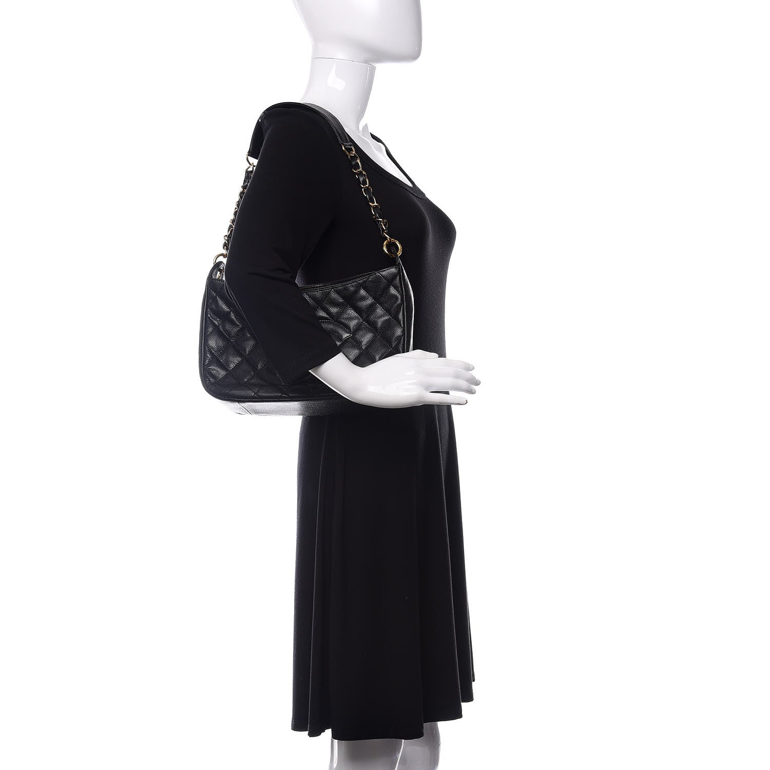 Chanel Caviar Quilted Timeless CC Shoulder Bag Black 2 of 10