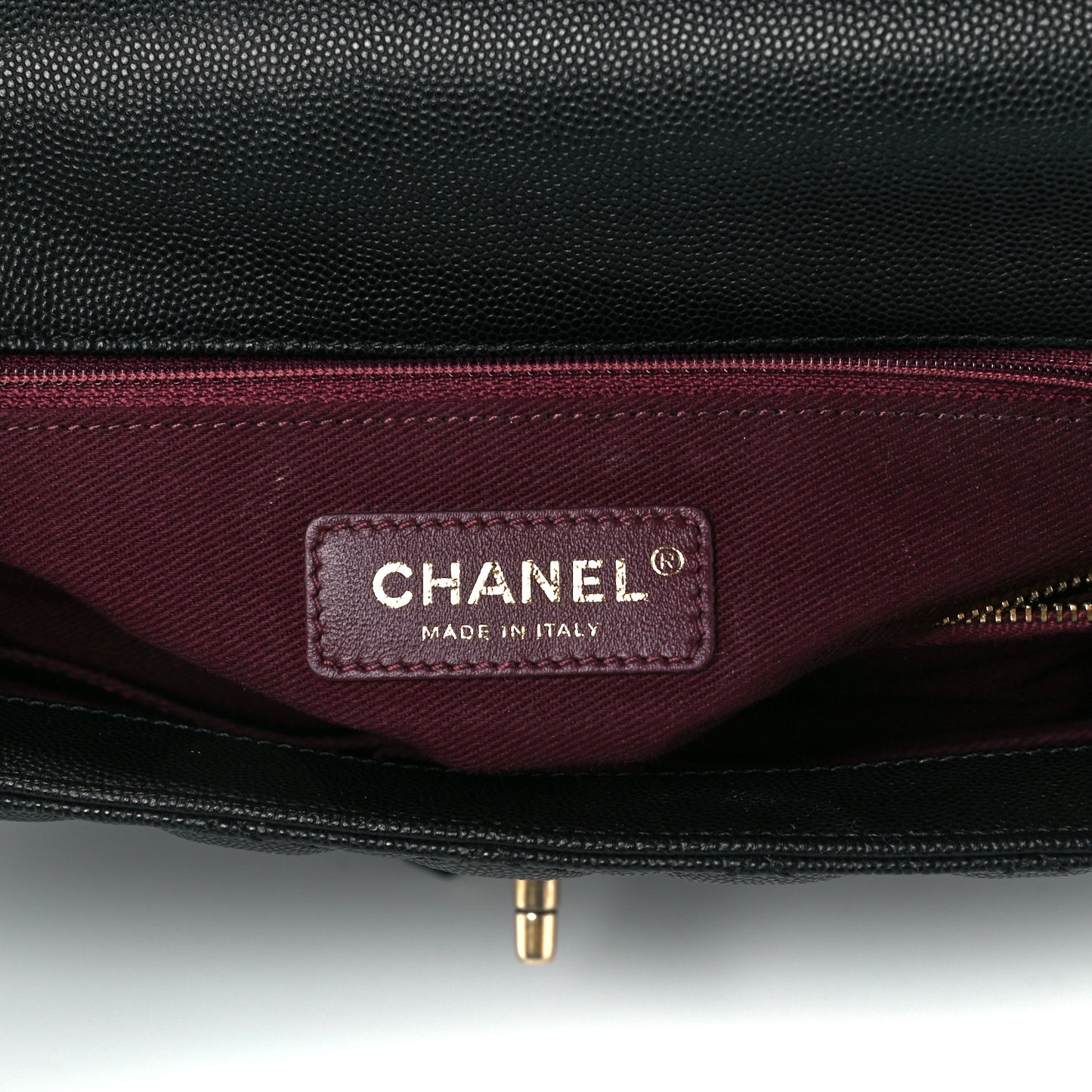 Caviar Quilted Medium Coco Handle Flap Black