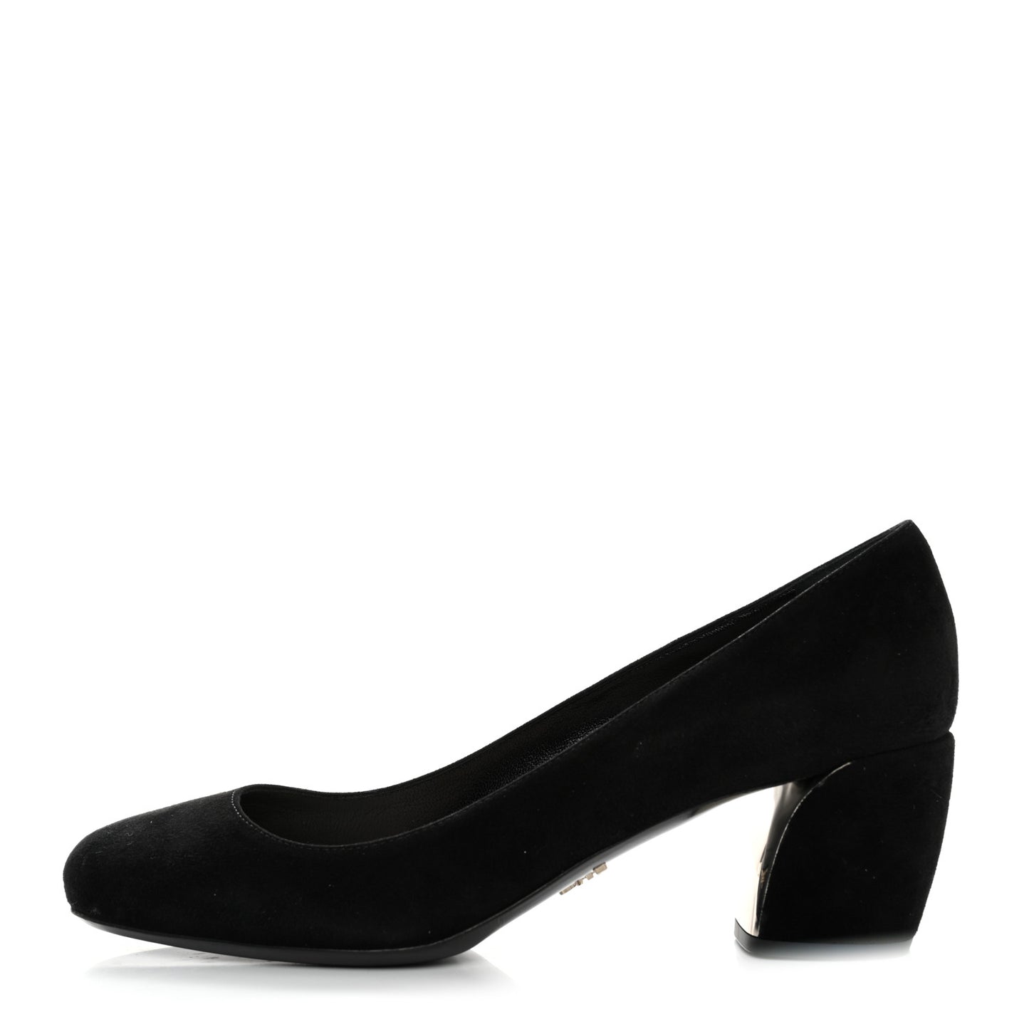 Suede Block Heel Pump 38.5 Black