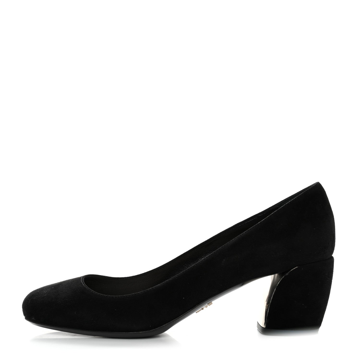 Prada Suede Block Heel Pump 38.5 Black 1 of 7