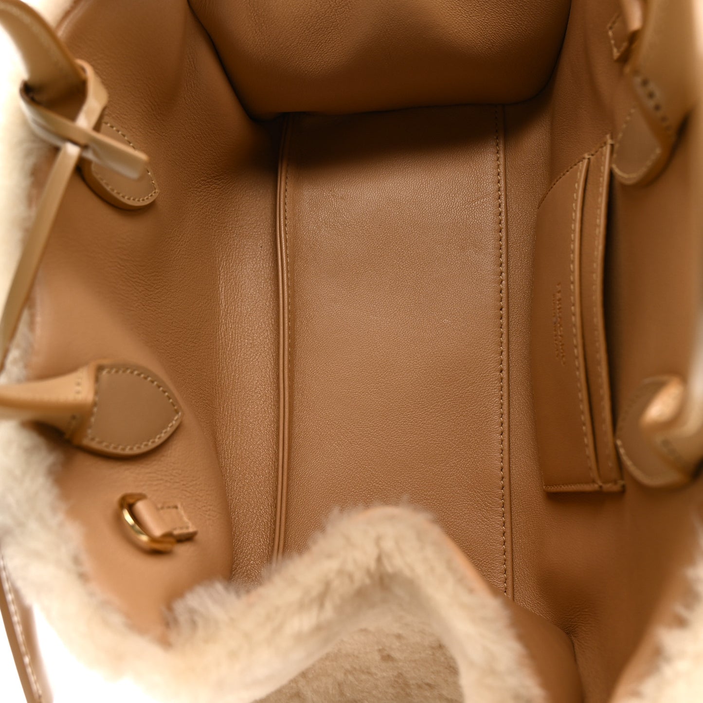 Merino Smooth Calfskin Mini Hug Bag Natural Nude