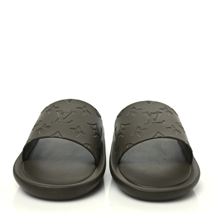 Louis Vuitton Rubber Monogram Embossed Sunbath Flat Mule 39 Kaki 2 of 8