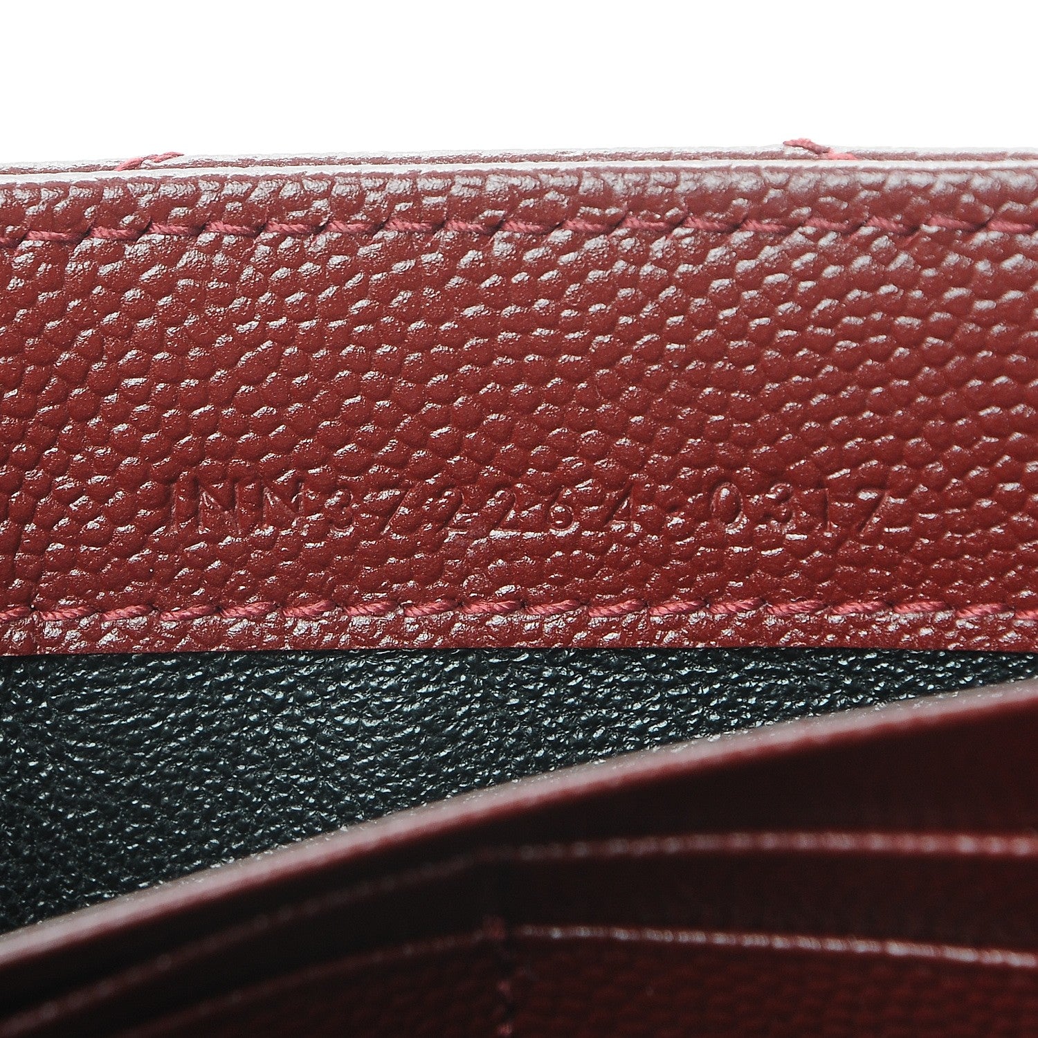 Saint Laurent Grain De Poudre Matelasse Chevron Monogram Wallet Palissandre 7 of 7