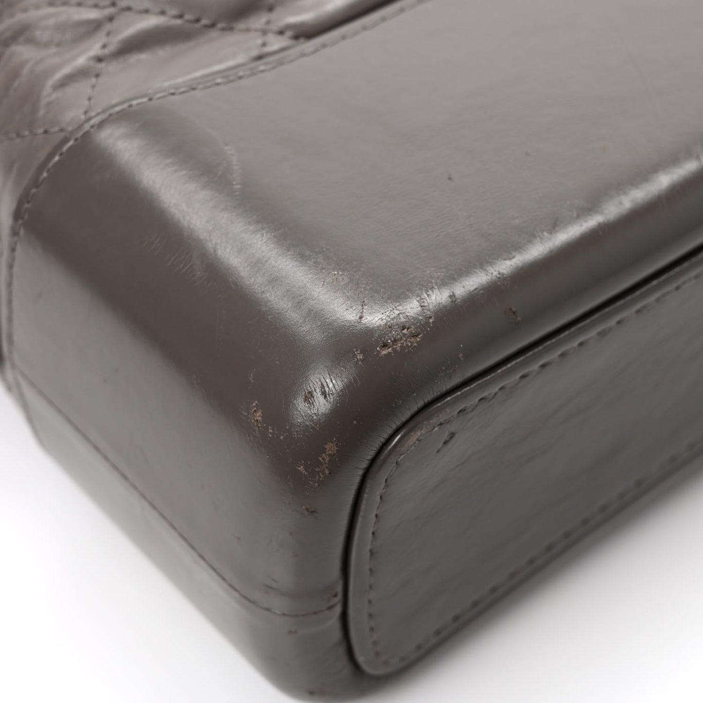 Aged Calfskin Quilted Medium Gabrielle Hobo Grey