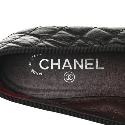 Chanel Aged Calfskin Quilted Cap Toe Ballerina Flats 40.5 Black 8 of 9