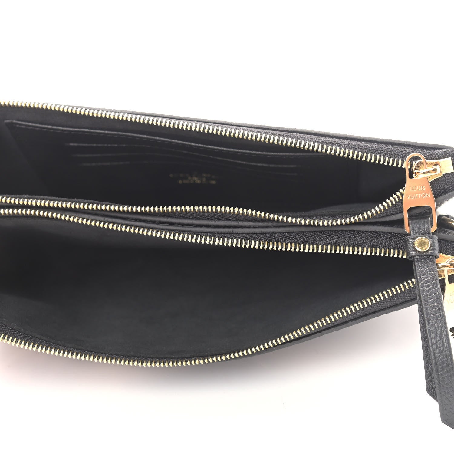 Louis Vuitton Empreinte Monogram Giant Double Zip Pochette Black Cream 5 of 8