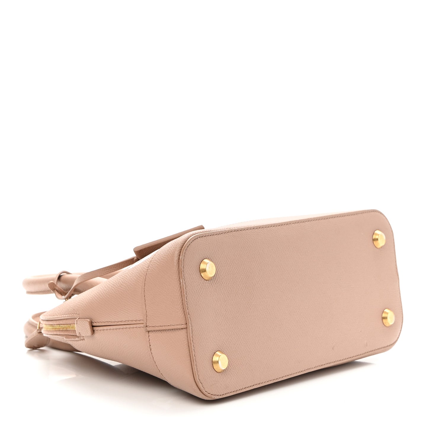 Grained Calfskin S Ville Top Handle Bag Beige Tapioca