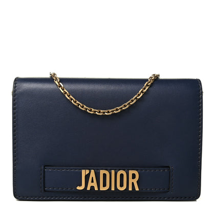 Christian Dior Calfskin J'Adior Wallet on Chain Pouch Navy Blue 1 of 6