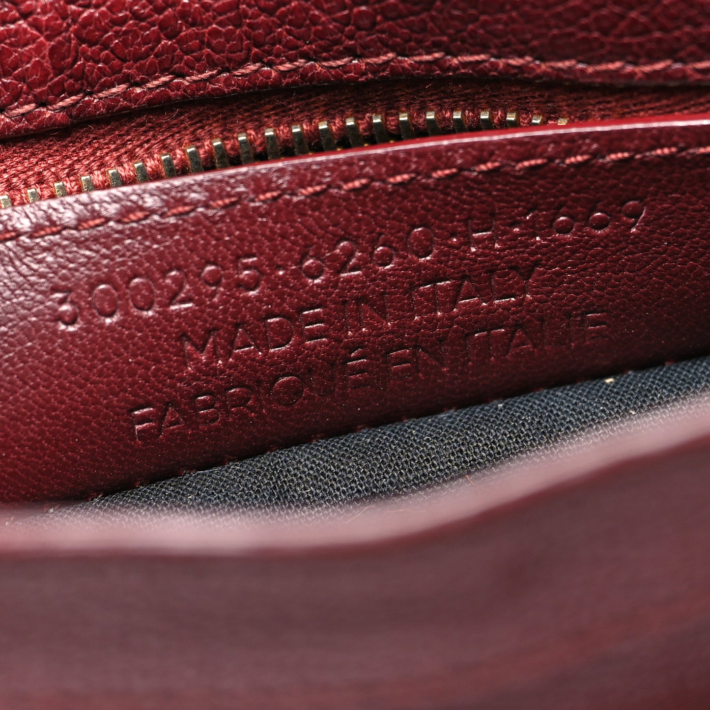 Chevre Gold Metallic Edge Hardware Mini City Bordeaux