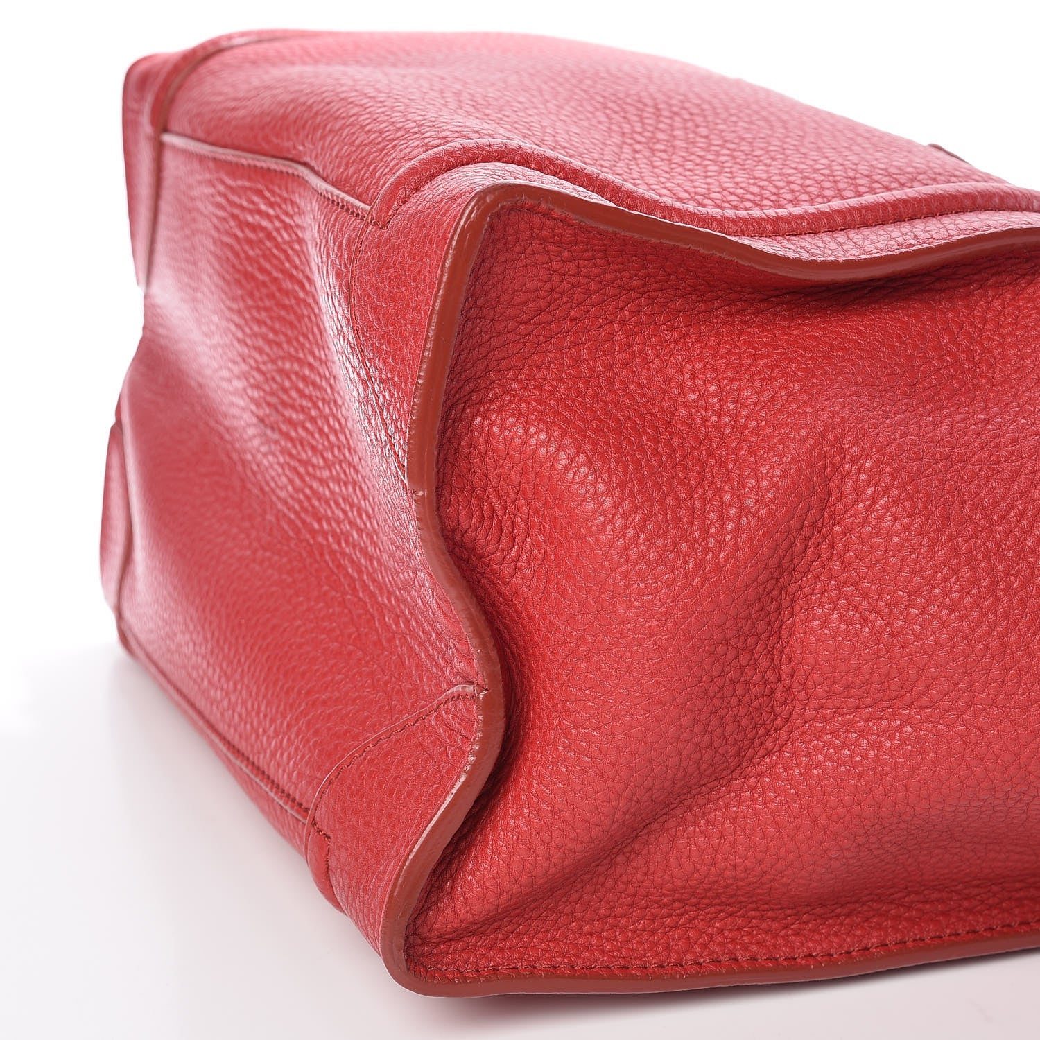 Celine Drummed Calfskin Mini Luggage Red 10 of 16