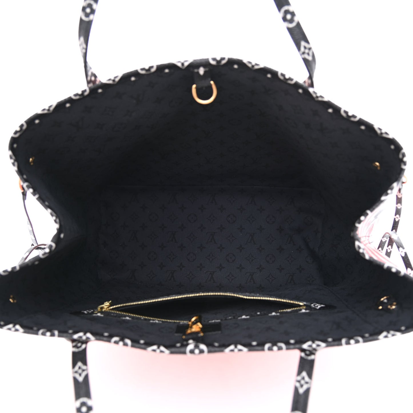 Monogram Giant Crafty Neverfull MM Creme Rouge Black