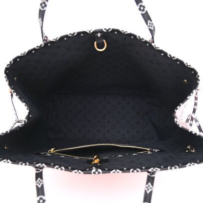 Louis Vuitton Monogram Giant Crafty Neverfull MM Creme Rouge Black 5 of 8