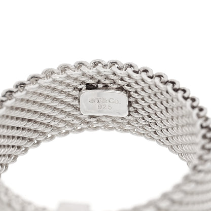 Tiffany Sterling Silver Diamond Somerset Mesh Ring 52 6 4 of 4