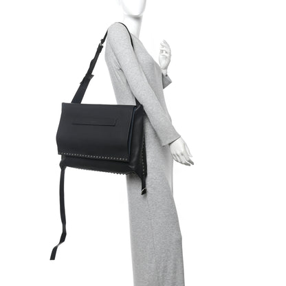 Valentino Garavani Pebbled Calfskin Rockstud Messenger Black 2 of 9