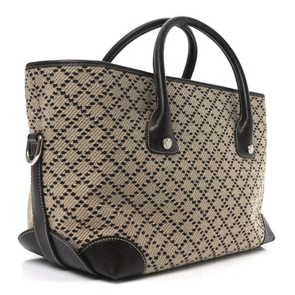 Gucci Wool Crest Embossed Tote Beige Dark Brown 3 of 10