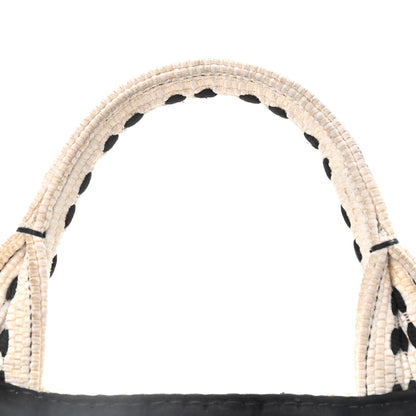 Prada Canapa Woven Tote White Black 11 of 11