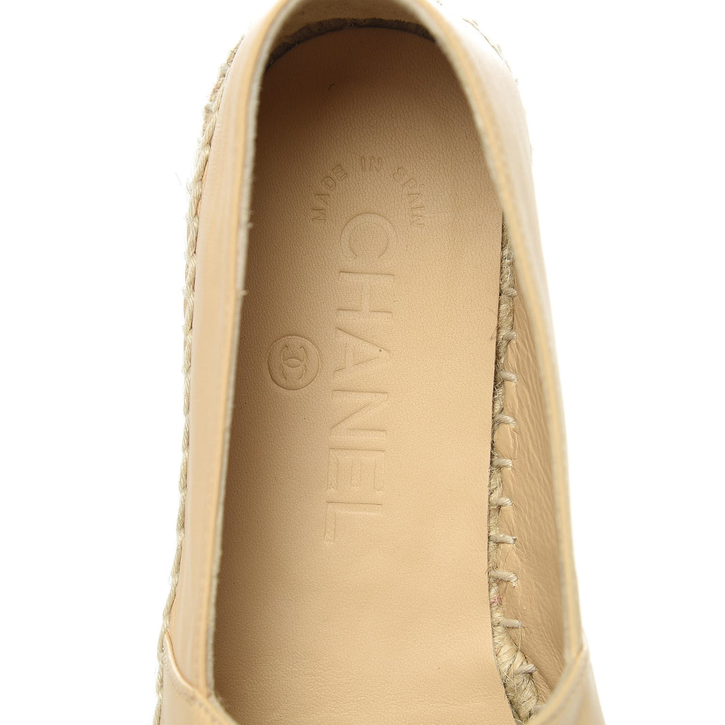 Lambskin CC Espadrilles 35 Beige Black
