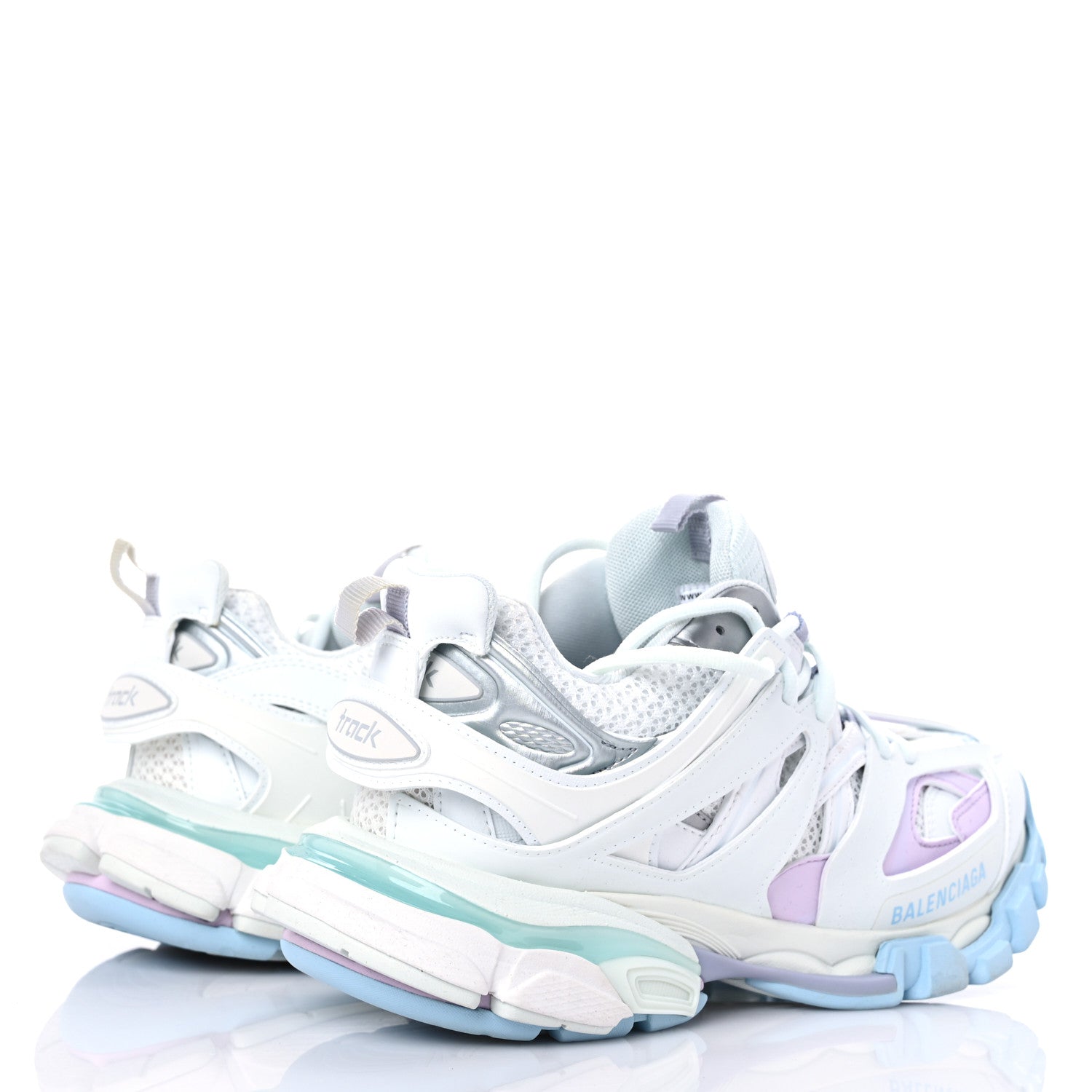Balenciaga Mesh Nylon Womens Track Sneakers 39 White Pastel 4 of 13