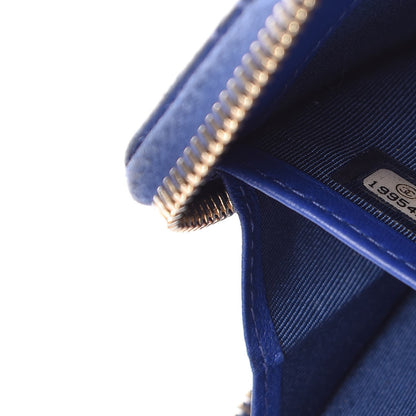 Chanel Lambskin Quilted Large Gusset Zip Around Wallet Blue 8 of 18
