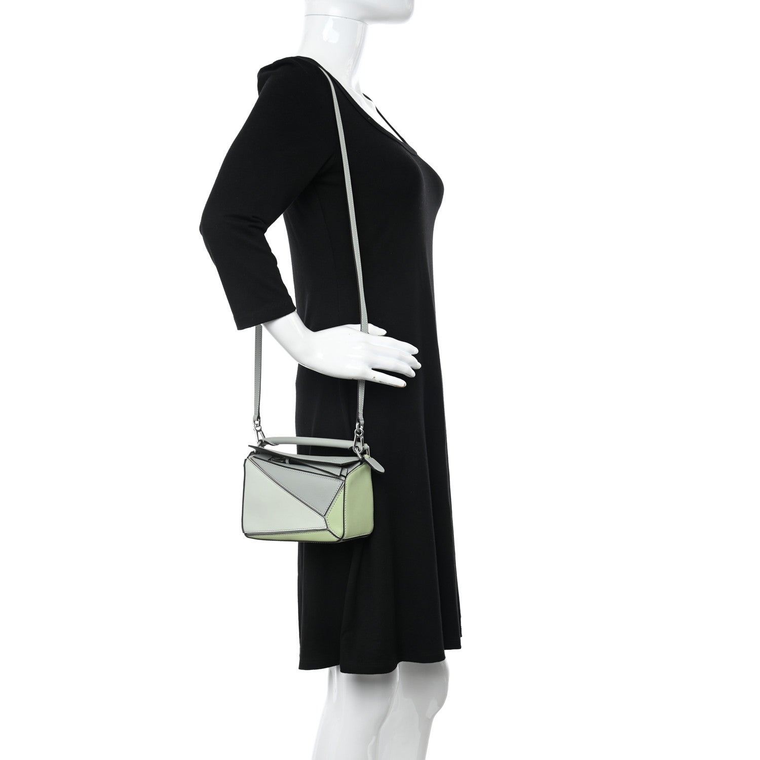 Loewe Calfskin Mini Puzzle Bag Ash Grey Light Celadon 2 of 10