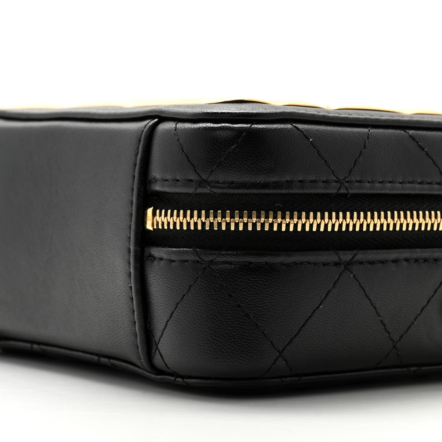 Chanel Lambskin Quilted Golden Plate Clutch With Chain Black 11 of 13