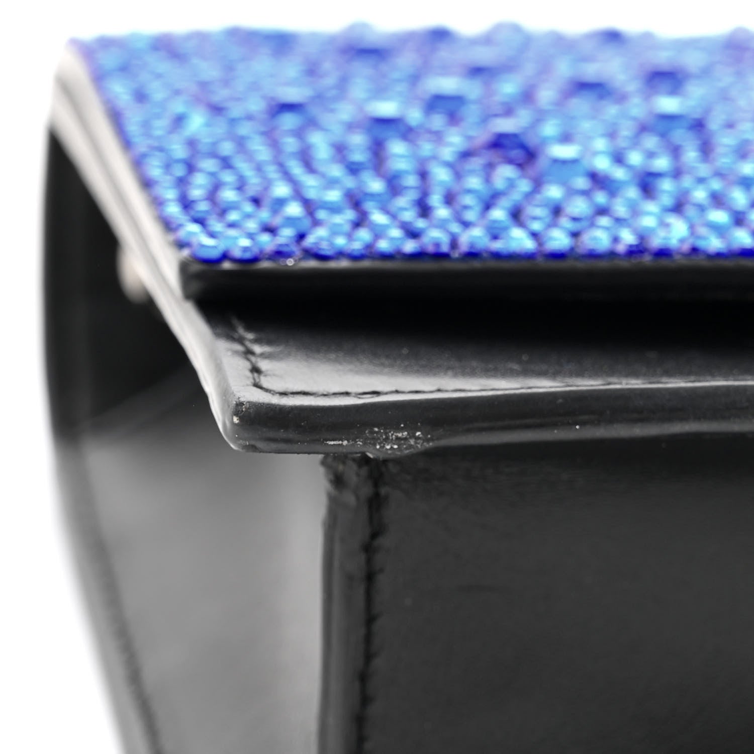 Alexander McQueen Calfskin Crystal Skull Mini Crossbody Bag Electric Blue 10 of 10