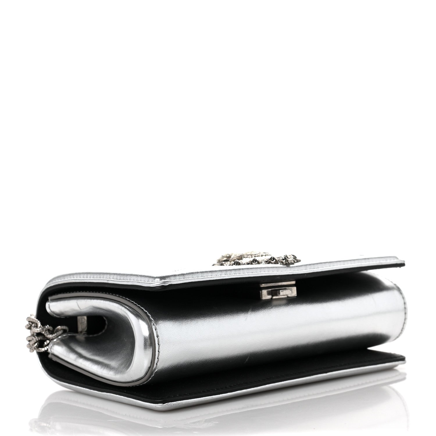Dolce & Gabbana Metallic Calfskin Medium Devotion Crossbody Bag Silver 4 of 8