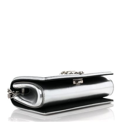 Dolce & Gabbana Metallic Calfskin Medium Devotion Crossbody Bag Silver 4 of 8