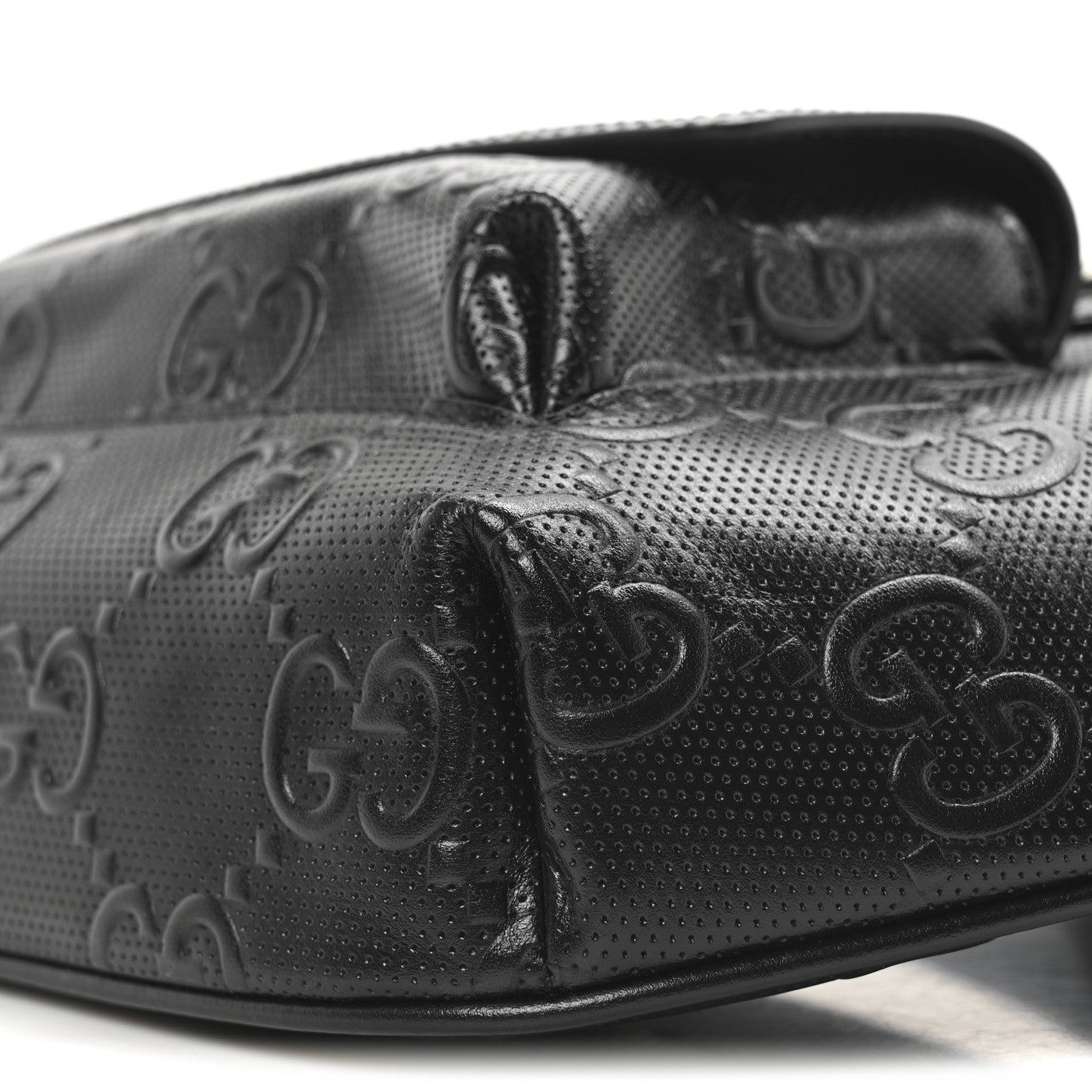 Gucci Calfskin GG Tennis Embossed Pocket Belt Bag Black 10 of 10
