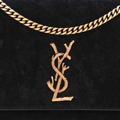 Saint Laurent Suede Medium Classic Monogram Kate Satchel Black 8 of 10