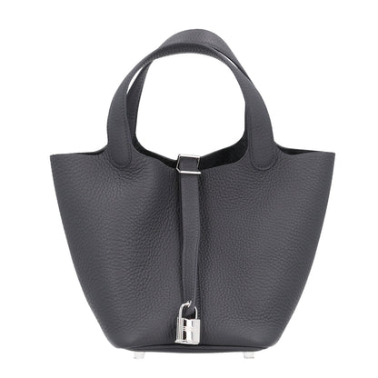 Hermes Taurillon Clemence Picotin Lock 18 PM Gris Meyer 1 of 10