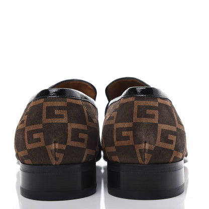 Gucci Vernice Naplack Suede Mens Square G Loafers 11 Black Sigaro 7 of 12