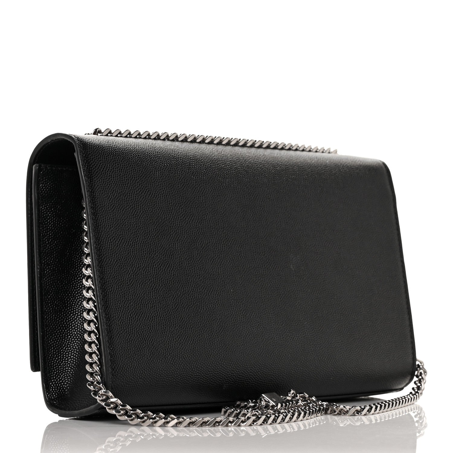 Saint Laurent Grain De Poudre Medium Classic Monogram Kate Tassel Satchel Black 2 of 9
