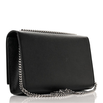 Saint Laurent Grain De Poudre Medium Classic Monogram Kate Tassel Satchel Black 2 of 9
