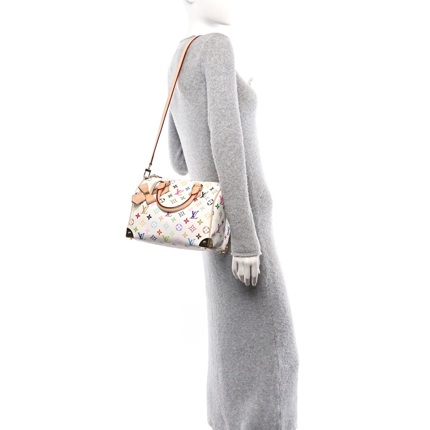 LV X TM Monogram Multicolor Speedy Bandouliere 25 White